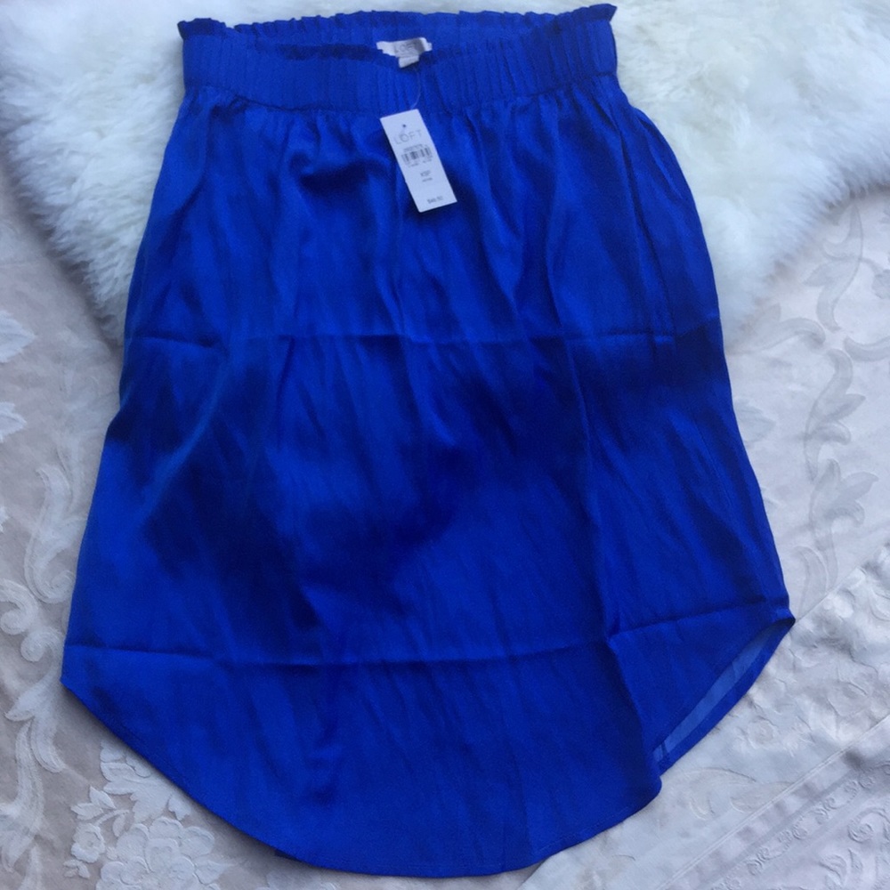 LOFT Royal Blue Gathered Skirt.18283 - Picture 1 of 3